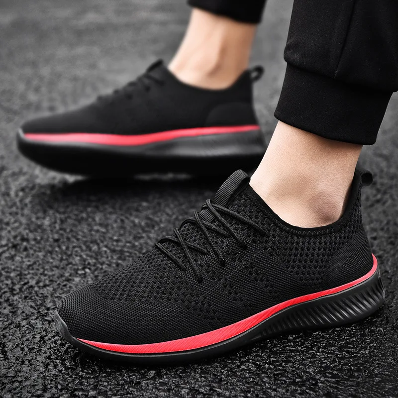 

New Men's Youth Breathable Running Shoes Thin Section Summer Single Net Shoes Plain Mesh Lace-up Sports Shoes Shoes Men Sneakers