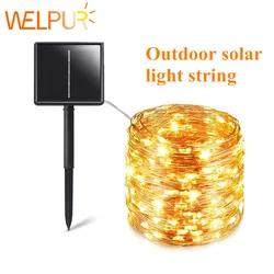 Solar String Fairy Lights 12m 100LED / 32M 300 LED  Waterproof Outdoor Garland Solar Power Lamp Christmas For Garden Decoration