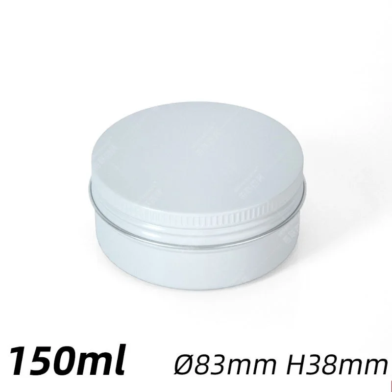 20pcs/lot White empty round aluminum jar box metal tin cans cosmetic cream, tea Aluminum storage box 15ml 20ml 50ml 100ml 150ml