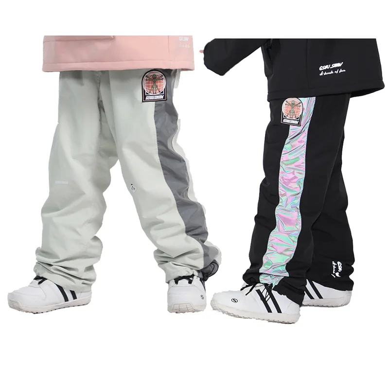 

Wearabl Fleece Colorful Luminous Women and Men Snow Pants Winter Ice Trousers Snowboarding Clothing 15K Waterproof Ski Suit Wear