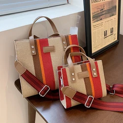 casual canvas women handbags designer letters shoulder crossbody bags female large capacity tote leather patchwork shopper bag