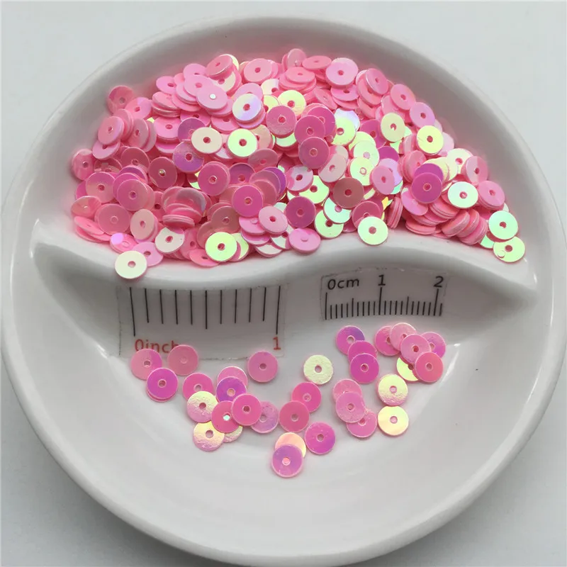 3mm 4mm 5mm 6mm 8mm Flat Round AB Colored Porcelain PVC Sequins Paillette Sewing Craft Wedding Decoration Dress Shoe Cap DIY