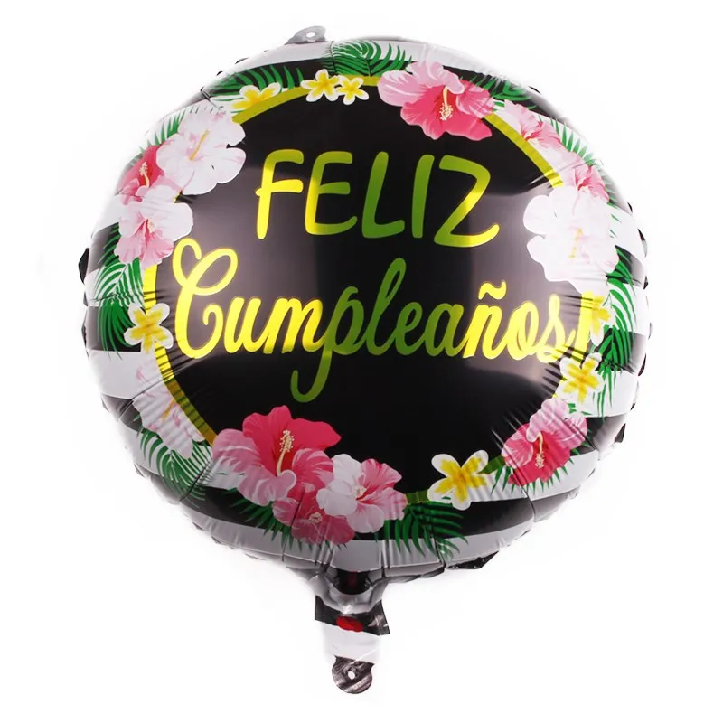 10 Stück 18 Zoll Neue Spanische Ballons Feliz Cumpleaños Ballons Globo Happy Birthday Deko Roségold Runde Helium-Folienballons – Detail 3