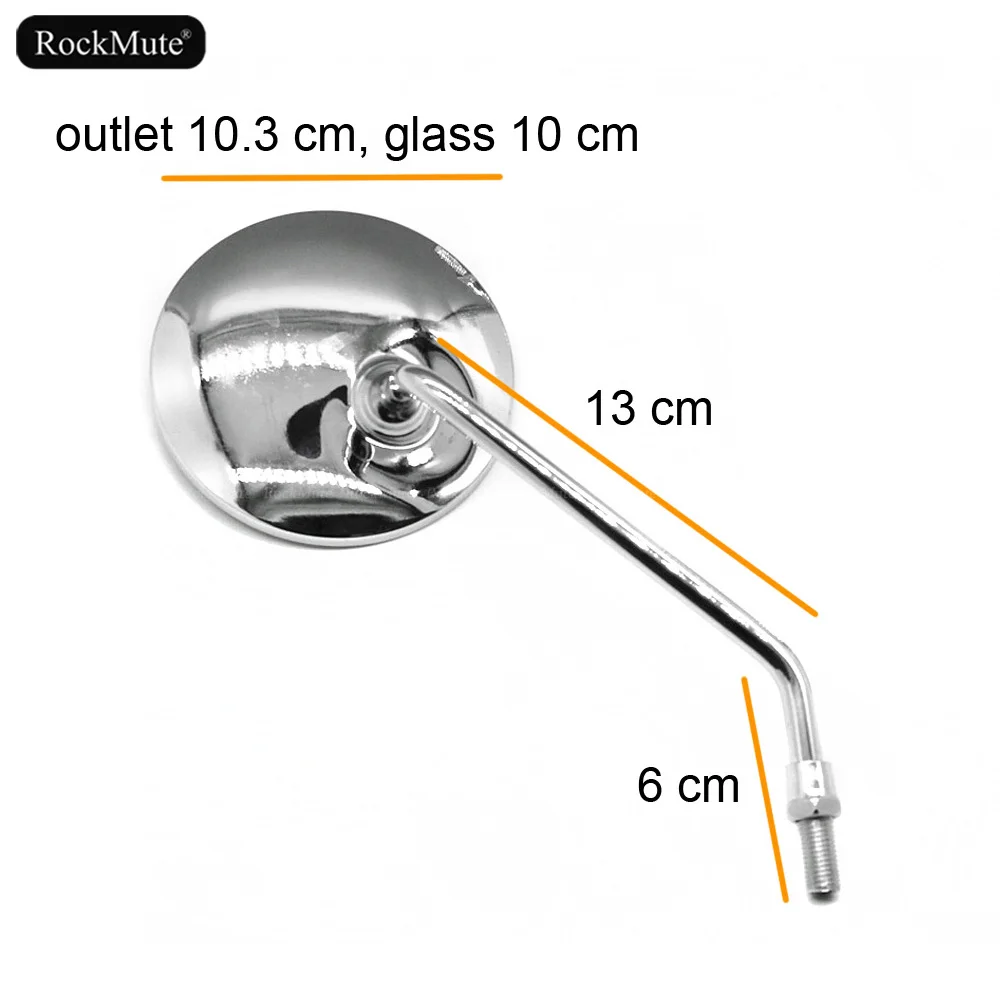 Chrome Round Rearview Side Mirrors M10 Mount For HONDA/YAMAHA/KAWASAKI/SUZUKI/Triumph Universal Motorcycle Retro Bike 10mm