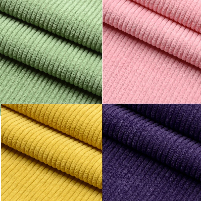 Corduroy Fabric Velvet Striped Flannel Shirt Jacket Guard Clothing Tissue Cotton-padded Pants Sofa Cover Sewing Cloth Material