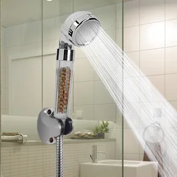 Three-Speed Adjustable Nozzle Booster Handheld Bathroom Shower Removable And Washable Anion Filter Shower Bathroom Accessories