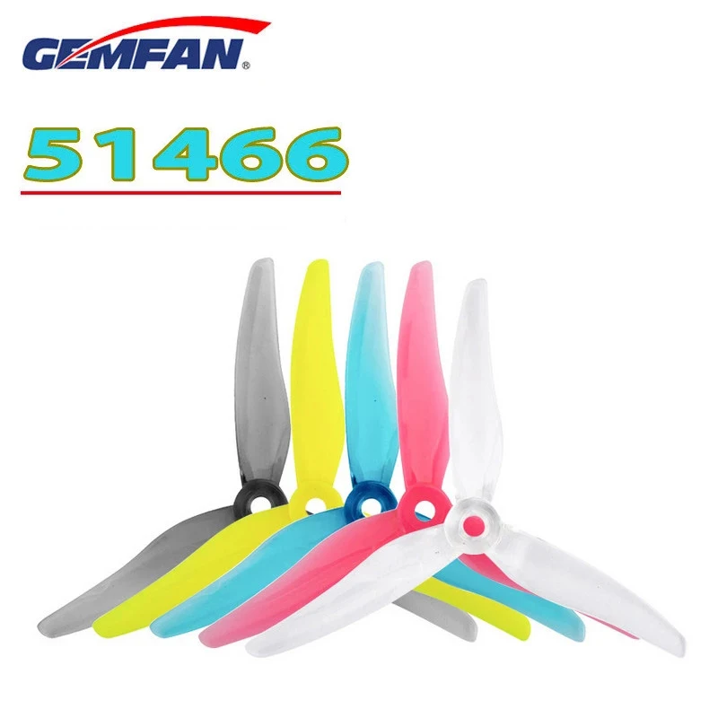 4Pairs 8PCS Gemfan 51466 Hurricane 5 Inch Durable 3-Blade Propeller Support POPO for RC Drone FPV Racing