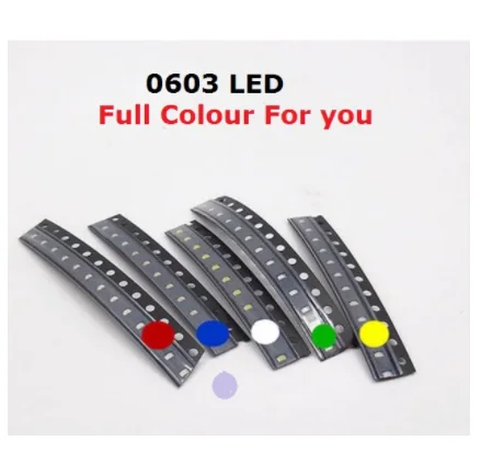 0603 LED light-emitting diode 20 red, yellow, green, white and blue 5 colors each LED light sorting box set kit