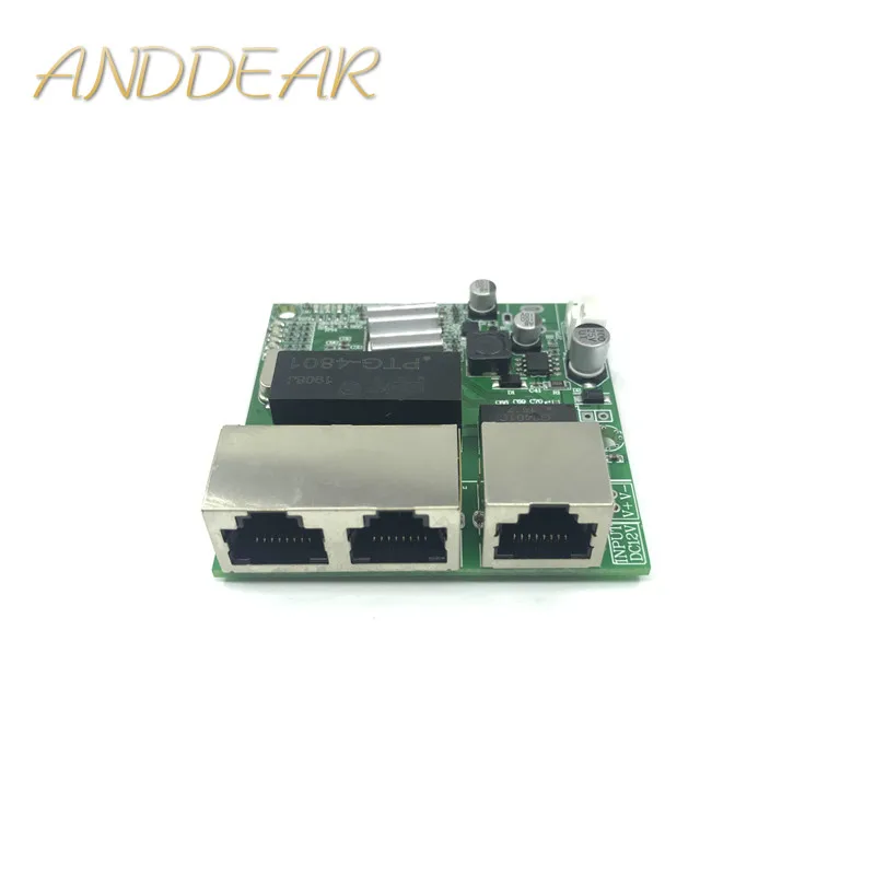 

3-port Gigabit switch module is widely used in LED line 3 port 10/100/1000 m contact port mini switch module PCBA Motherboard