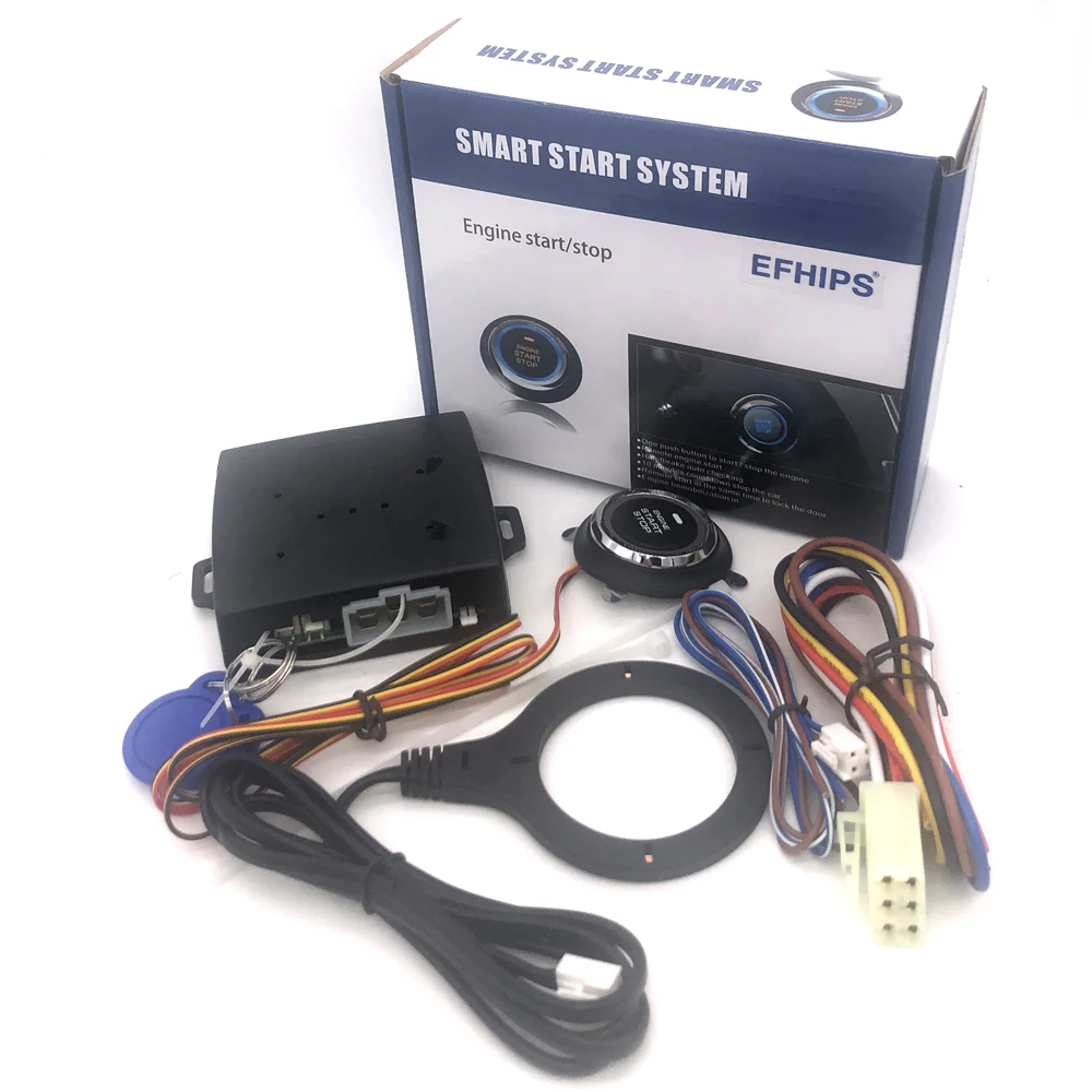 12V Auto car keyless entry start system one start stop engine push button vehicle alarm PKE remote start dropshiping