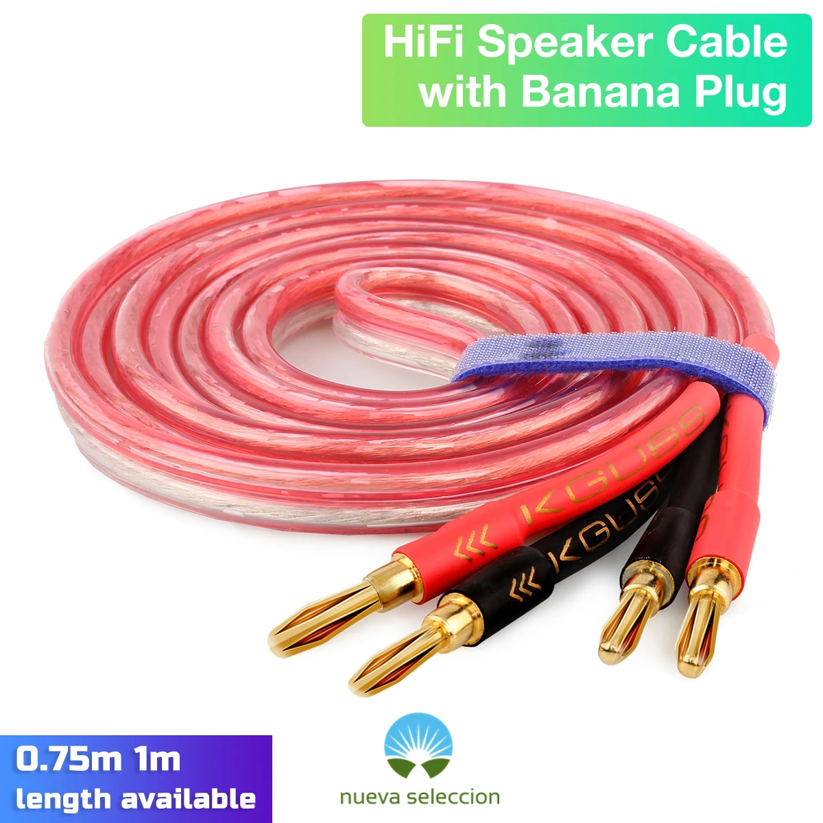 Banana Plug Speaker Cable for Amp and Speakers Connection Cord Premium Copper Cable with 4mm Banana Connector (single cable)