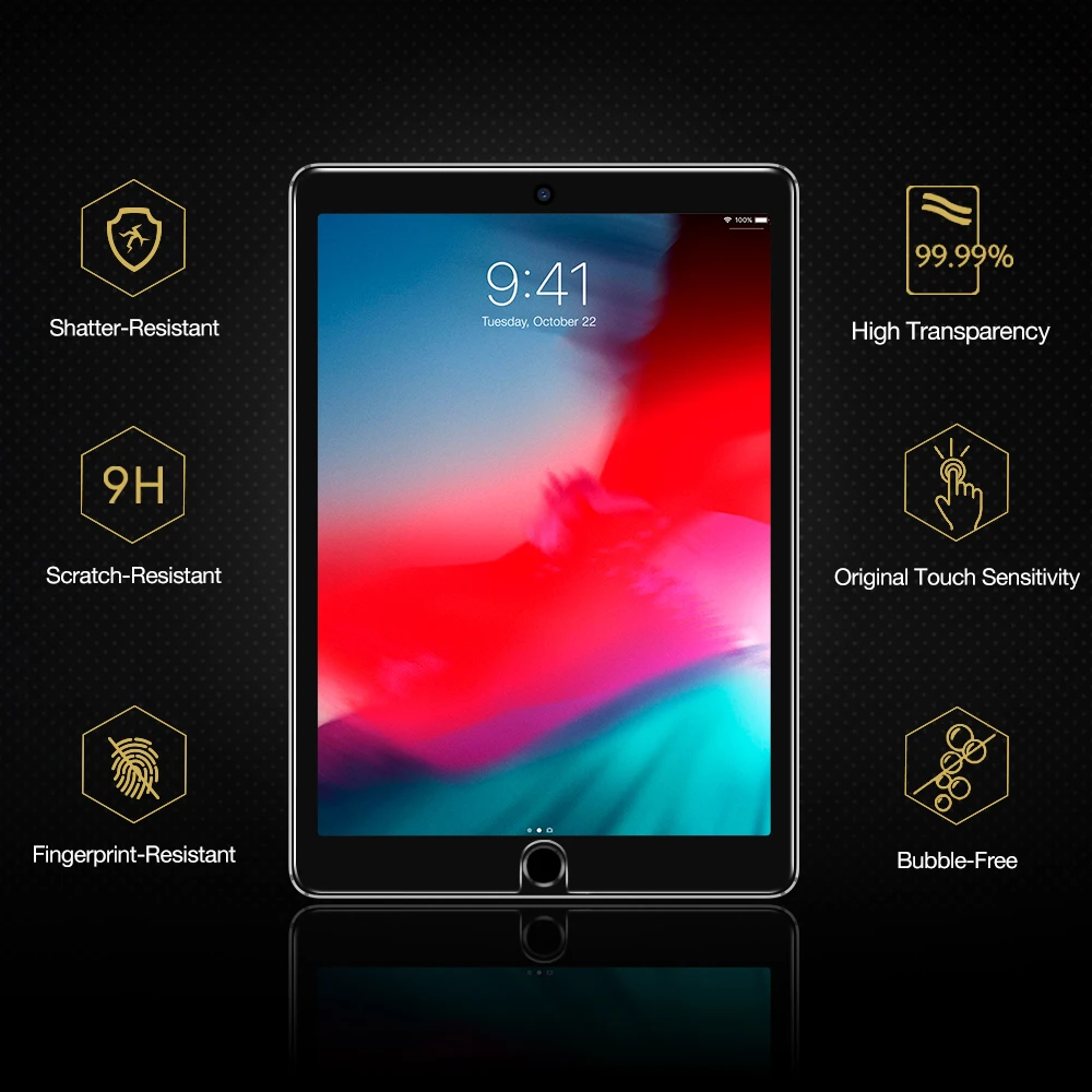 ESR Tempered Glass for iPad Pro 12.9/11/10.5/9.7 Inch 2021 2020 2018 2019 iPad Mini 6/5/4 Air 4 3 iPad 9th 8th Screen Protector
