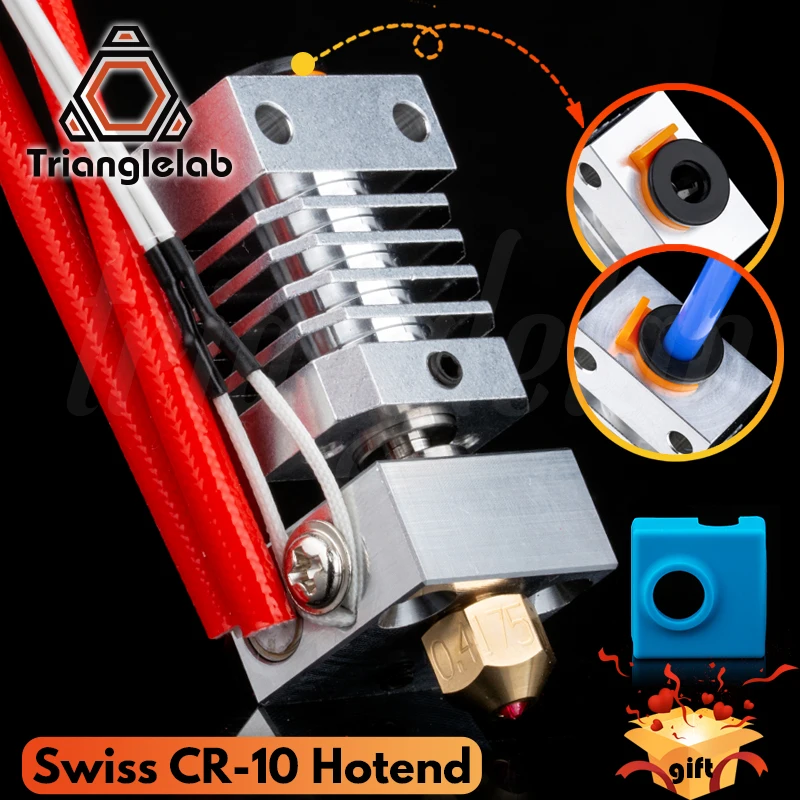 C Trianglelab Swiss CR10 hotend Precision aluminum radiator Titanium BREAK 3D print J-head Hotend for ender3 cr10 etc.