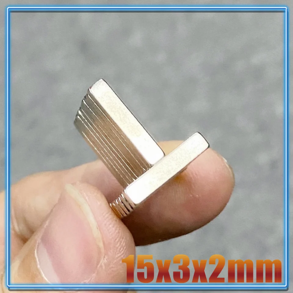 20~500Pcs 15x3x2 Neodymium Magnet 15*3*2 N35 NdFeB Magnets Block Super Powerful Strong Permanent Magnetic imanes Block