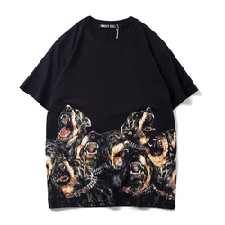 New 2021 Men Novelty luxury Hem hound T Shirts T-Shirt Hip Hop Skateboard Street Cotton T-Shirts Tee Top Kenye #039