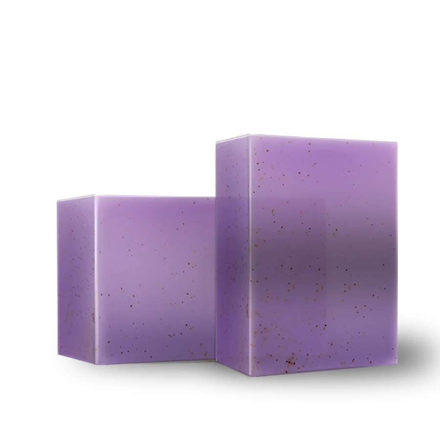 Sabun Scrub Aromaterapi Lavender 50G Sabun Batang Proses Dingin, Beraroma dengan Minyak Esensial Premium, untuk Pria dan Wanita, Wajah dan Tubuh