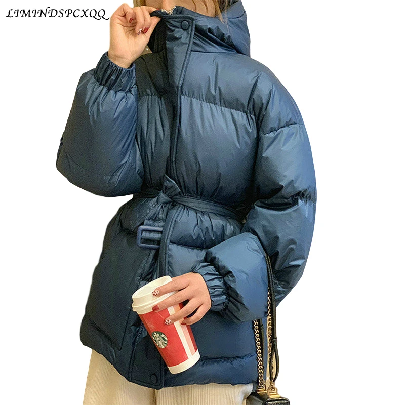 Parka Oversize solido da donna con fusciacche con cerniera con cappuccio 2024 cappotto caldo femminile invernale giacca moda coreana