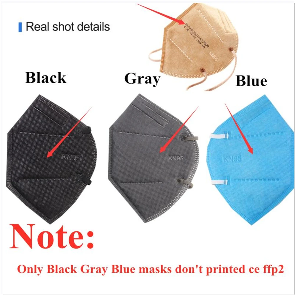 CE FFP2 Mask KN95 Mouth Mask Caps Respirator 5-Layer Filter Anti-Fog Protective Mascarillas Reusable KN95 Mask FPP2 Masque PM009