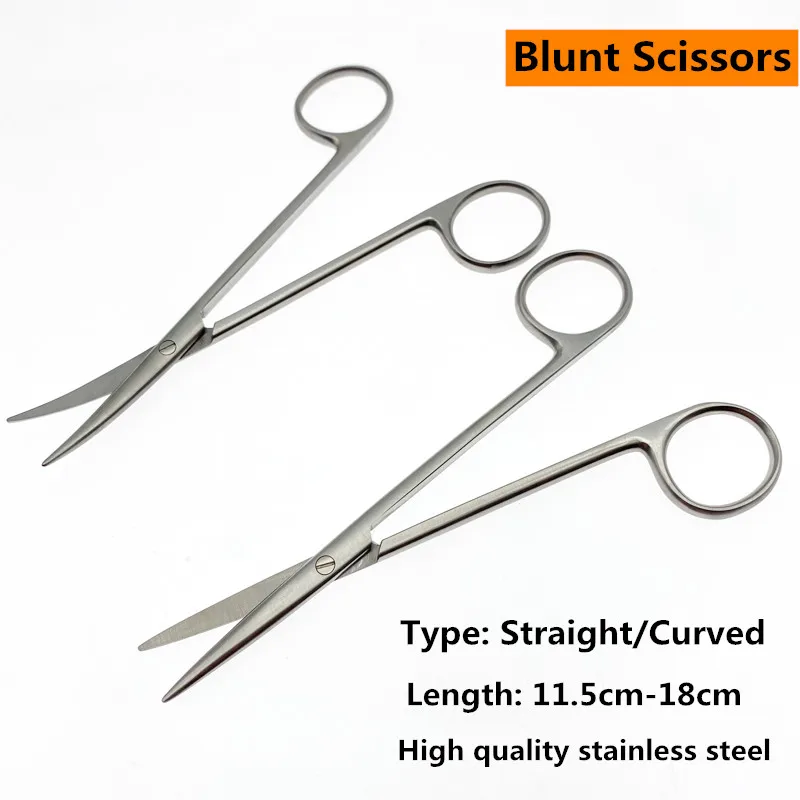 

New stainless steel sharp tools Blunt scissors Dental ophthalmic operating Nasal Department scissors