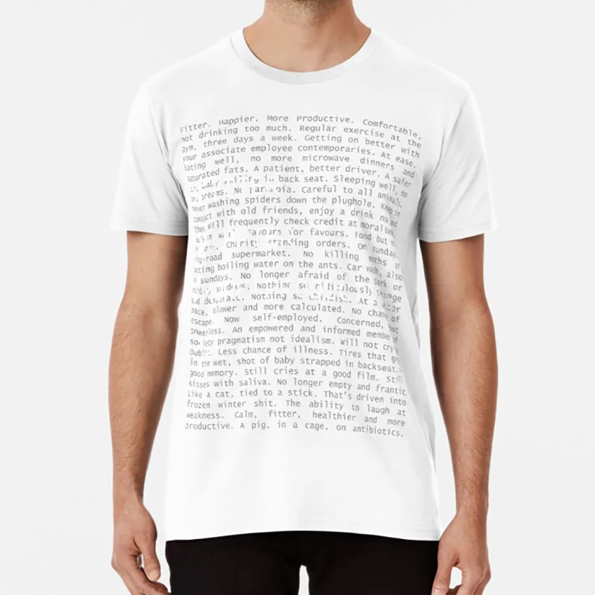 Fitter , Happier , And More Productive T Shirt Radiohead Ok