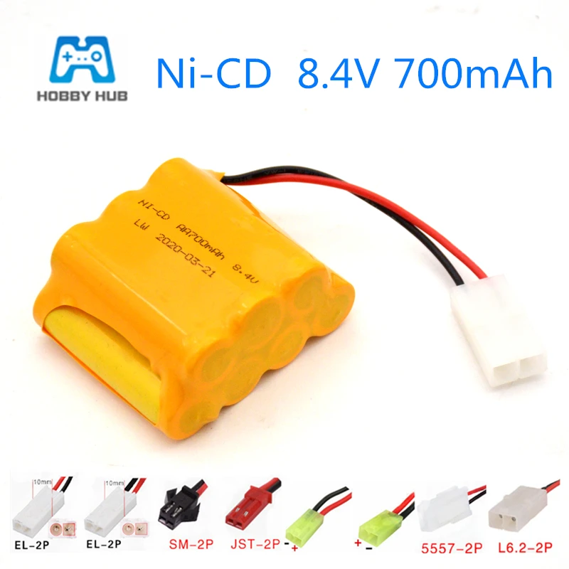 Upgrade 8.4V 700mah NICD Battery for RC toy Car Boat Trucks Trains RC toy model Battery Ni-CD AA 8.4v battery pack for rc boats