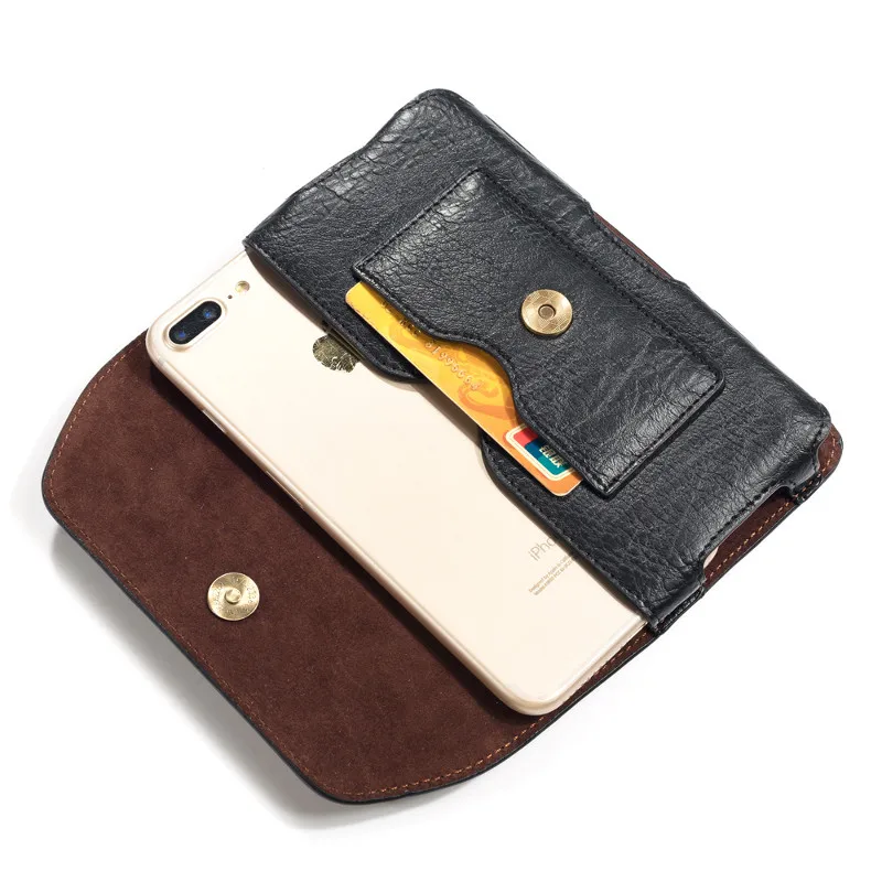 Leather Belt Clip Phone Case Men Waist Bag For iPhone 16 15 14 Plus 13 12 Pro Max,Xiaomi 14T 13T,Redmi Note 11 10 Holster Pouch