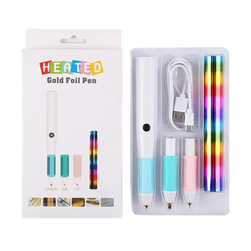 New Suit Usb Powered Heat Foil Pen Family with Hot Stamping Foil Paper for Scrapbooking Diy Pohto Card Convertible Pen Tip