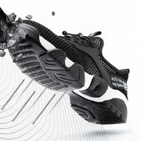 Chaussures de sécurité pour hommes, modèle 2023, avec embout en acier, légères, respirantes, réfléchissantes, style décontracté, anti-perforation, bottes de protection pour femmes. 3