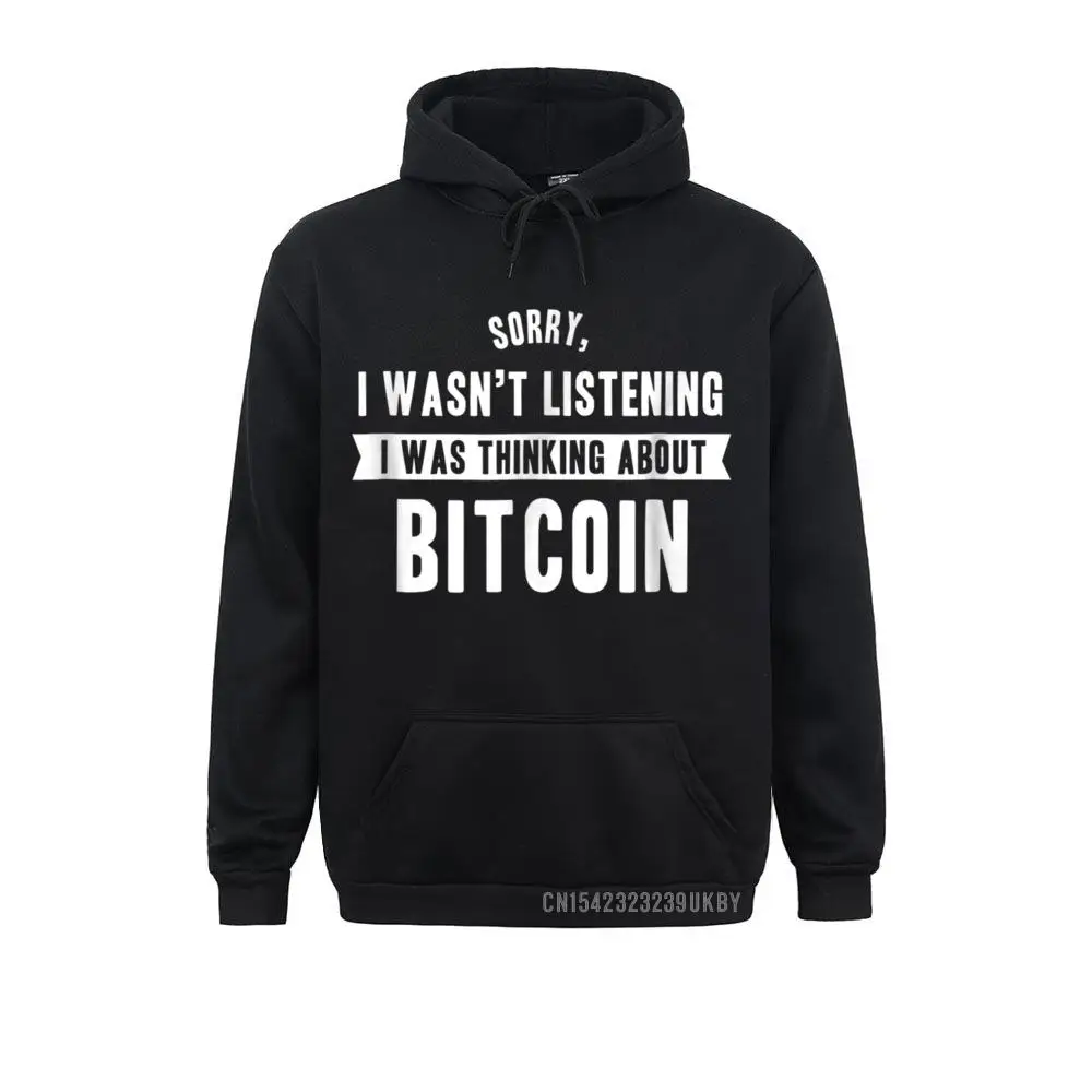 

Забавные милые толстовки с надписью «Not Listening Thinking About Bitcoin» в стиле Харадзюку, женские толстовки с длинным рукавом