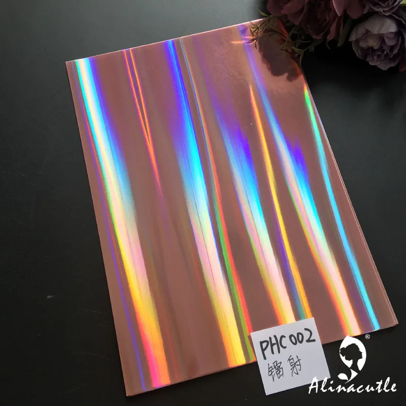 Tarjeta de papel holográfica para álbum de recortes, paquete de papel para manualidades, A4, 250gsm, 6 colores, 2 hojas