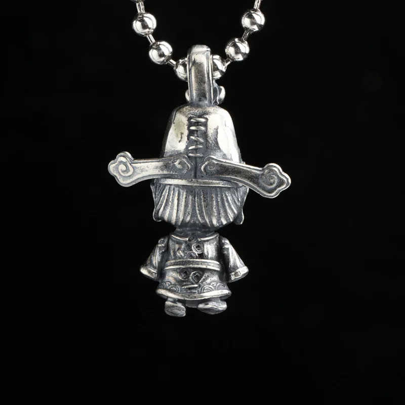 S925 Silver Fortuna Doll Pendant Men and Women Personality Retro Fashion Witch Funny Thai Silver Doll Cute Pendant