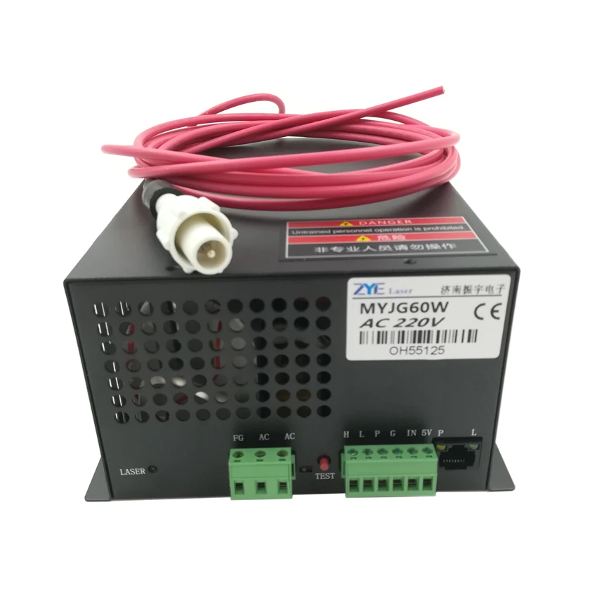 CO2 ليزر امدادات الطاقة MYJG60W لآلة القطع النقش بالليزر CO2