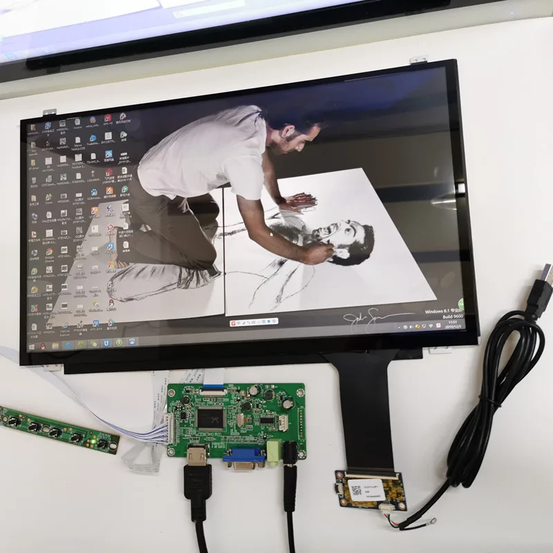 Imagem -03 - Módulo de Tela de Toque Capacitivo Tela Lcd Kits Faça Você Mesmo Plug And Play Linux Android Windows 10 Raspberry Pi3 15.6 1920x1080