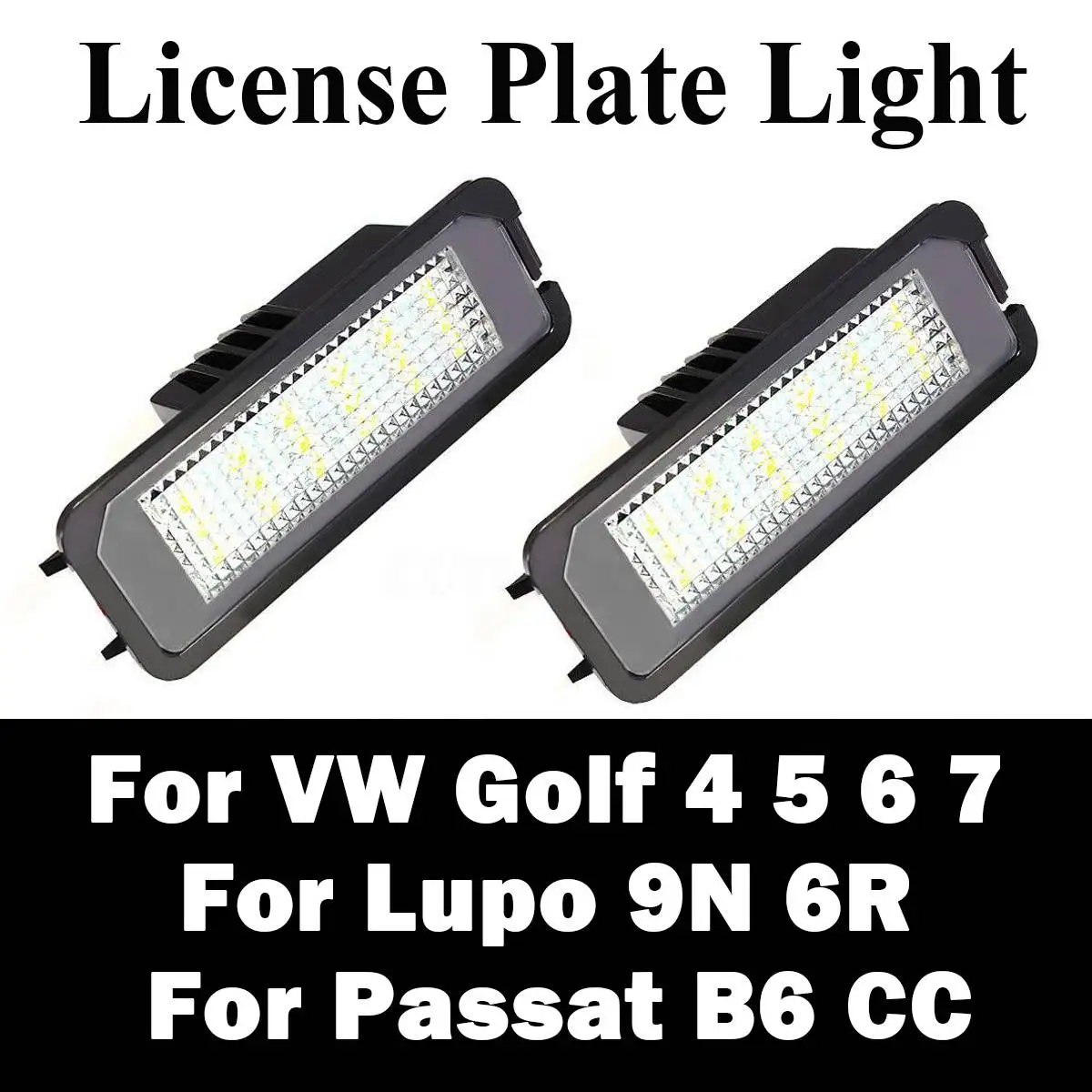 2Pcs 12V 5W LED Number License Plate Light Lamps for VW GOLF 4 6 Polo 9N for Passat Car License Plate Lights Exterior Access