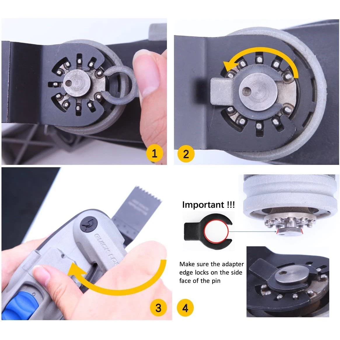 EZARC 3Pcs lame diamantate oscillanti Multi Tool Swing, lame per seghe da taglio per malta per la rimozione di fughe e taglio di piastrelle morbide DO57S