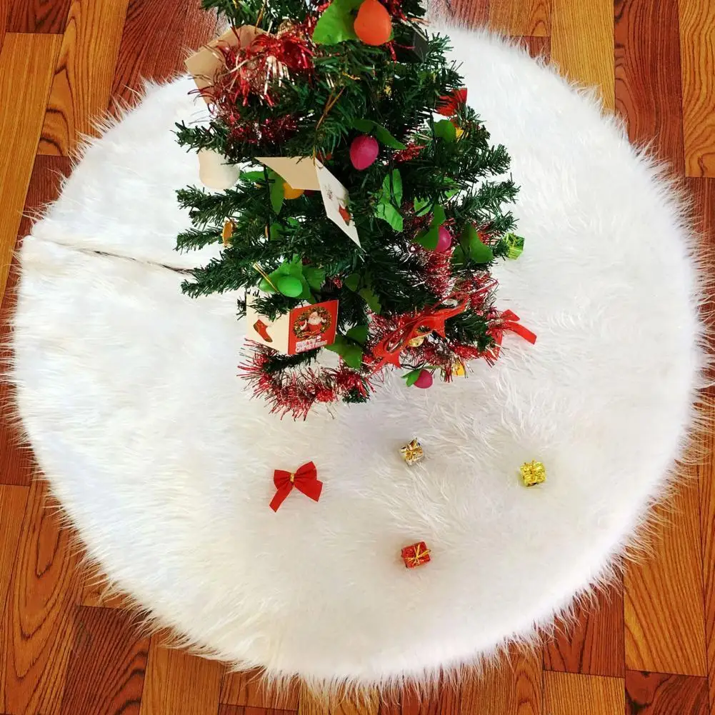 

Dropshipping!White Christmas Tree Skirt Soft Comfortable Xmas Tree Skirt Base for Home Decor