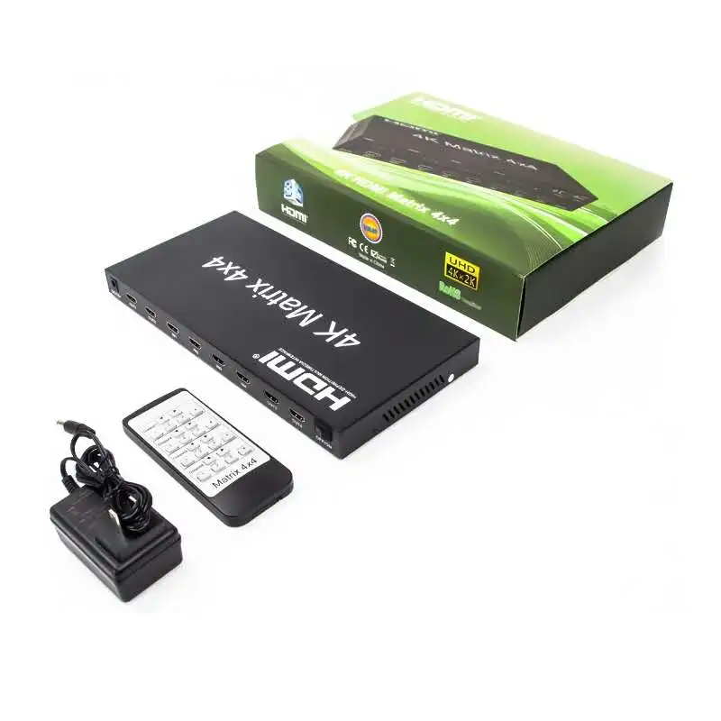 2.0 HDMI Matrix 4x4 4K @ 60Hz(RGB/YUV 4:4:4)Switch Splitter 4 in 4 out control tramite RS232 o IR remote HDMI Switcher