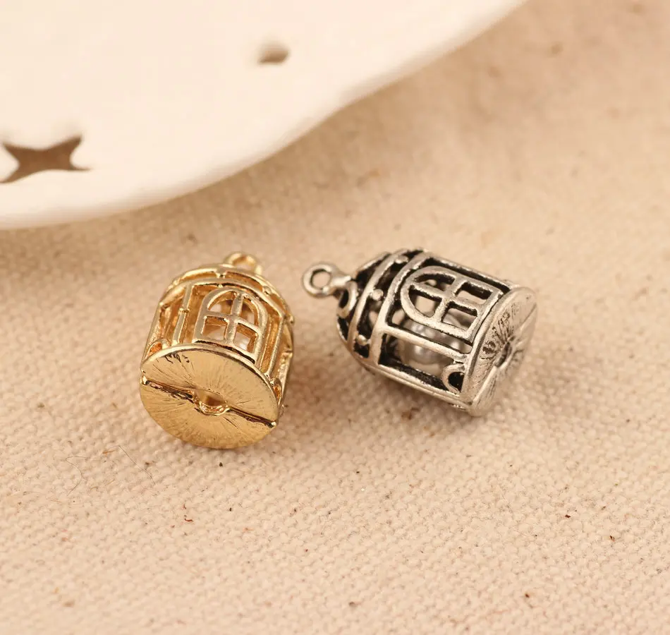 Pearl Cage Pendant Women Femme Ladies Female Man Vintage Necklace Charms Antique Gold 2021 DIY Jewelry Accessories Pingentes