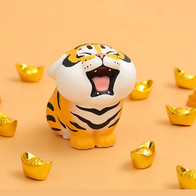 Original Xiaohu Tiger Daily Series Blind Box Toys Desktop Model Kawaii Surprise Bag Anime Figure Fat Tiger Girls Birthday Gift