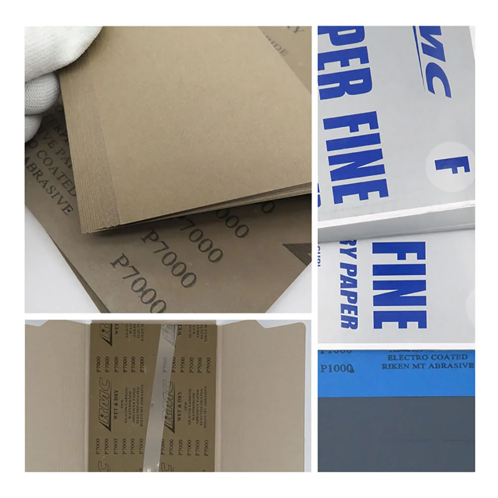 Lixa de papel abrasivo para lixa automotiva, lixa de areia de polimento à prova d'água e seca molhado para lixar madeira de metal, artesanato, acabamento automático, 400 a 7000