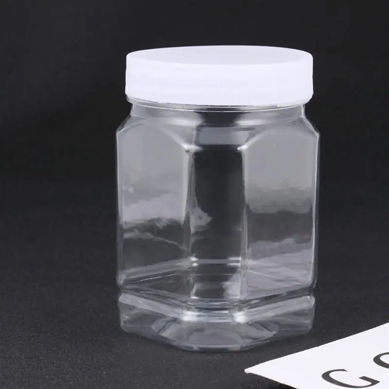 8pcs Plastic Storage Jars with Ribbed Liner Screw On Lids Cereal Dry Food Container Airtight Leakproof Storage Bottle (360ml)