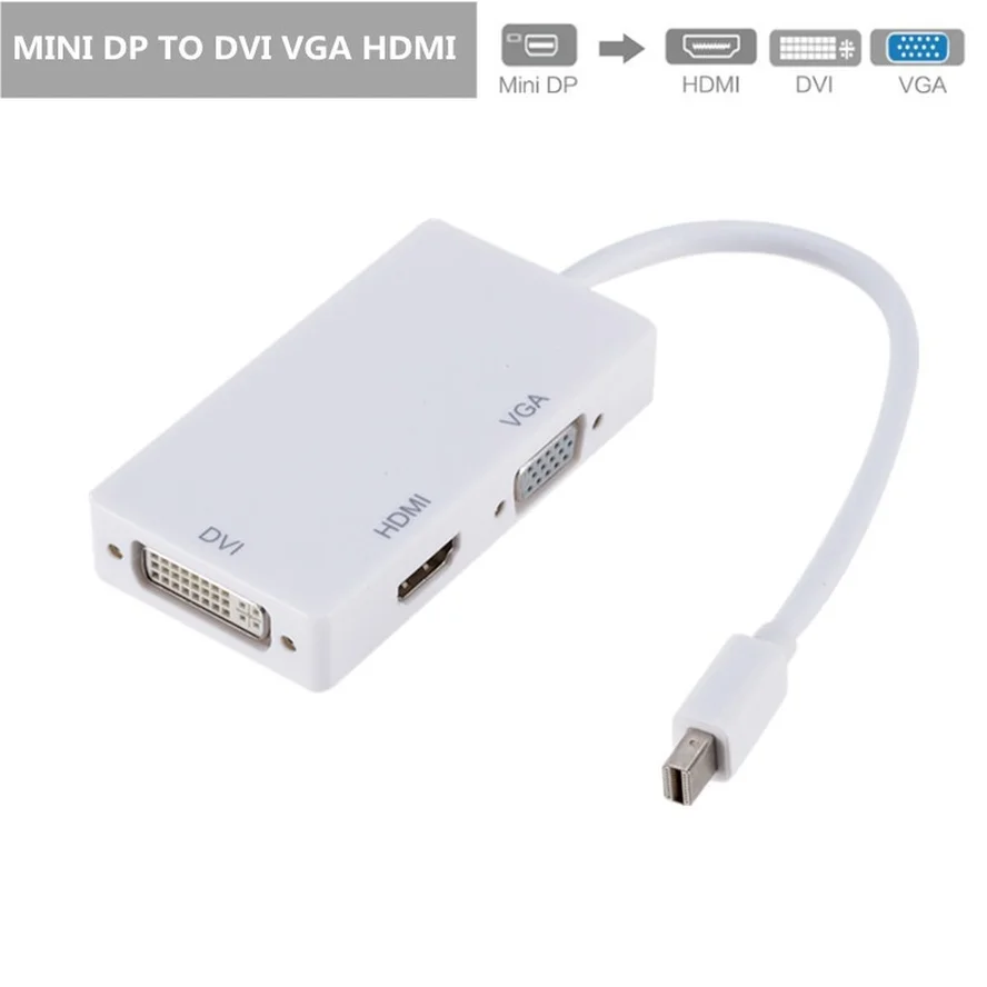 3 in 1 Mini DP DisplayPort to HDMI-compatible VGA DVI Adapter Mini DP Cable Converter for MacBook Pro Air DisplayPort Mini