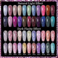 UR SUGAR 7.5ML Silver Reflective Glitter Nail Gel Polish Sparkling Semi Permanent UV Gel Varnish For Nail Art Design