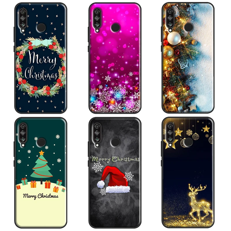 Happy New Year Christmas Case For Huawei Mate 20 Lite P Smart 2019 Z Coque For Huawei P40 Lite P10 P20 P30 Pro