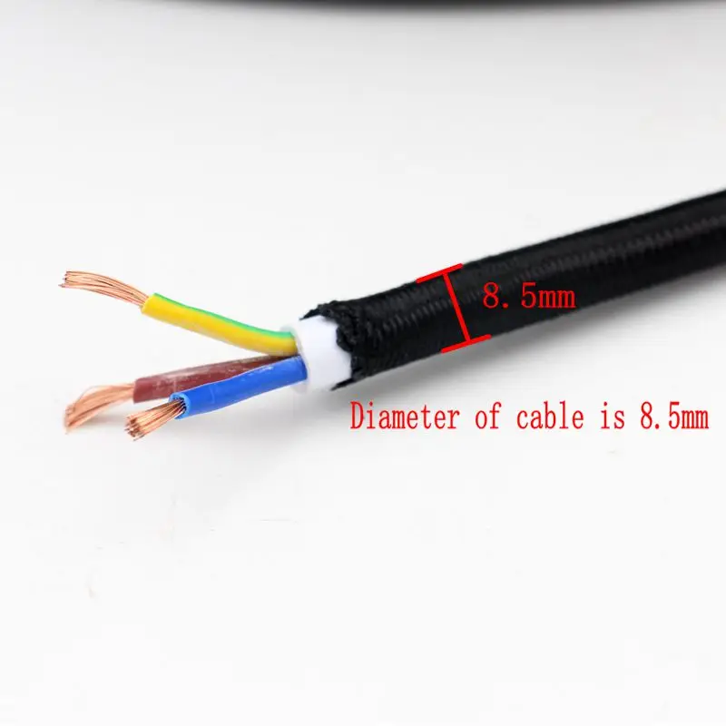 300V 2 Core 3 Core 1.5mm2 Fabric Textile Wire Cable Electrical Wire Flex Woven Power Cord Cable