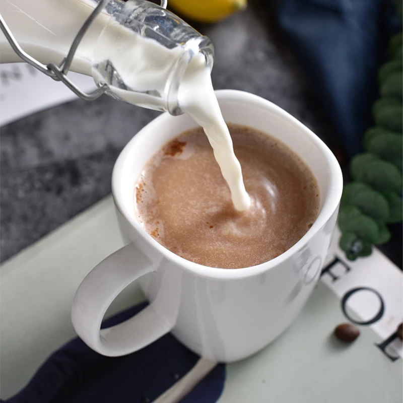1Pc Creative Coffee Mug Pure White Ceramic Mug Tea Mug Milk Latte Coffee Drinking Cup Unique Irregular Design Porcelain Mug Gift