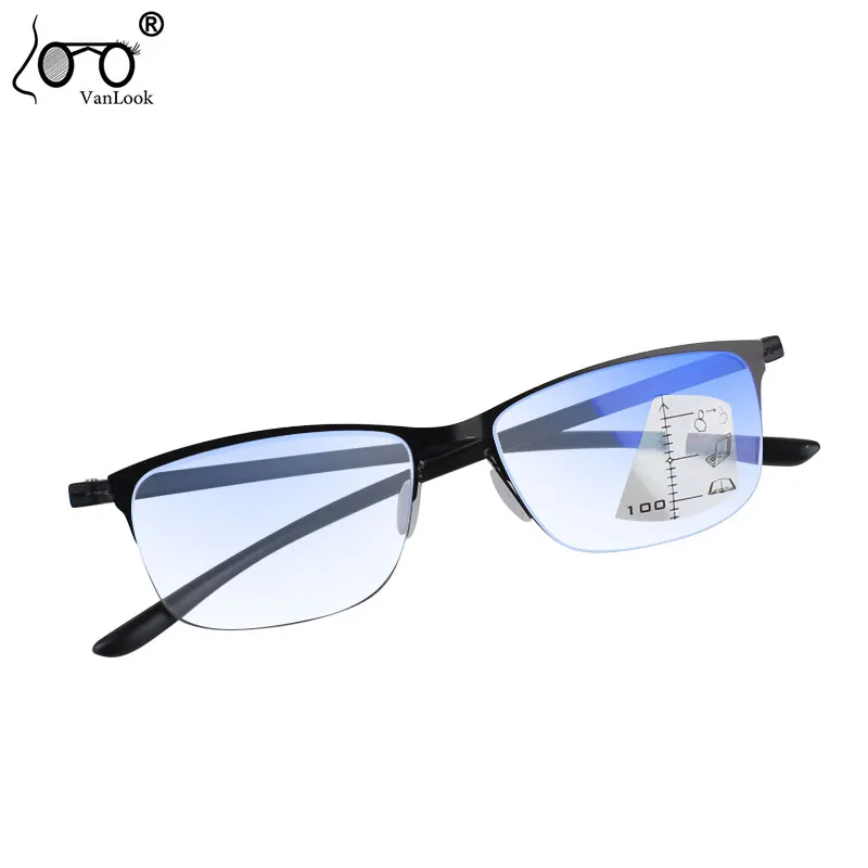 

Vanlook Progressive Multifocal Reading Glasses Men's Women Anti Blue Ray Computer Glasses Metal TR90 Optical Eyewear Frame