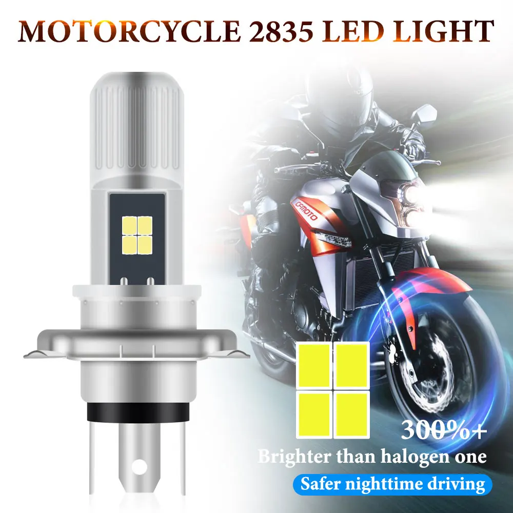 H4 LED BA20D Motor led Motorcycle Headlight Lamp Scooter Motorbike Hi/Low 2835smd Canbus Fog Light Motorcycle Access 12V