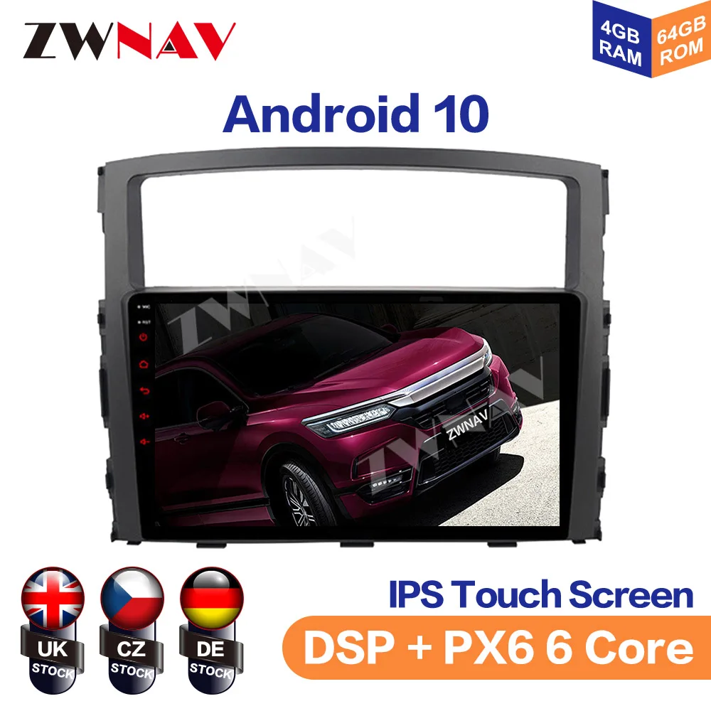 ZWNAV Octa Core 4G LTE DSP Car Navigation android 10.0 Radio GPS k3 k5 k6 for Mitsubishi Pajero 2007 - 2019 360 Panorama Optical