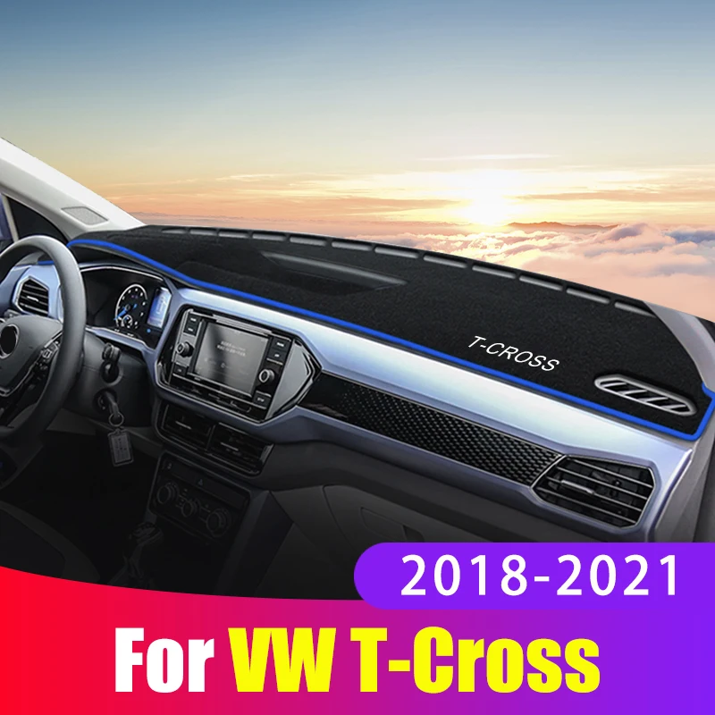 For Volkswagen VW T-CROSS 2018 2019 2020 2021 Car Dashboard Covers Mat Avoid Light Pad Instrument Platform Carpets Accessories